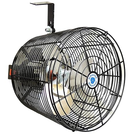 Schaefer VK12-B VersaKool 12" Celling Wall Mount Air Circulator Fan, Black | air circulator fan, ceiling wall mount greenhouse fan, aluminum blade, 1470 CFM airflow, commercial fan, industrial
