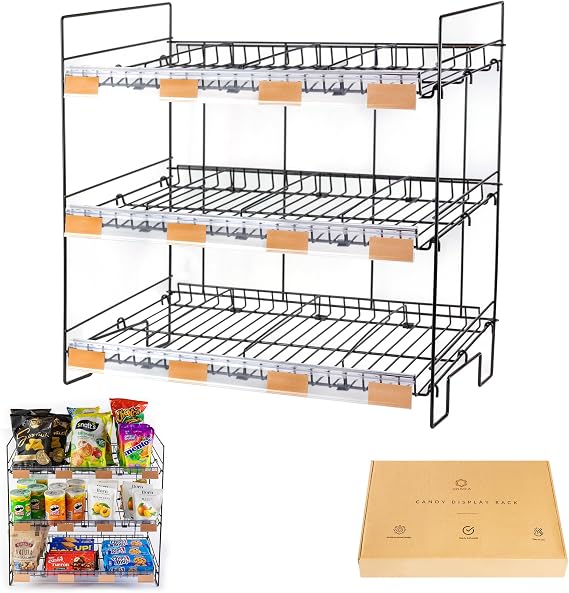 ODOXIA Candy Display Rack | Candy Organiser | Snack Organiser for Countertop | Display Stand | Snack Shelf and Crisps Holder for Stores | Counter Display for Office