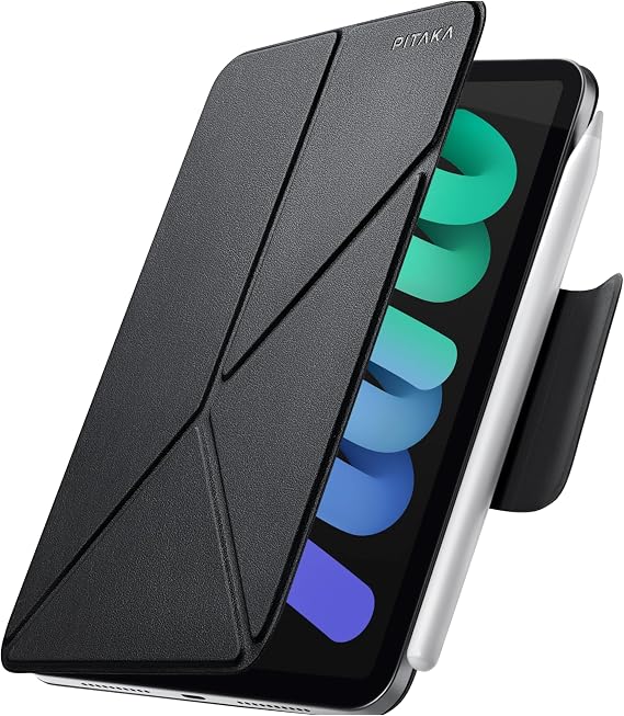 PITAKA for iPad mini A17 Pro Case, 4 Intuitive Angles, Folio2-Black