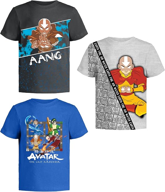 Avatar The Last Airbender Graphic T-Shirt (Sets) Aang Appa Iroh Katara Korra Momo Sokka Toph Zuko Tee Toddler to Kids Clothes