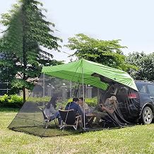 Car Tent Awning Sun Shelter - Universal Rear Tent with Storage Bag, 3-4 Person, Outdoor Travel Camping Waterproof Roof Top Tent for SUV,Jeeps etc. 118x78.7x78.7,Yellow