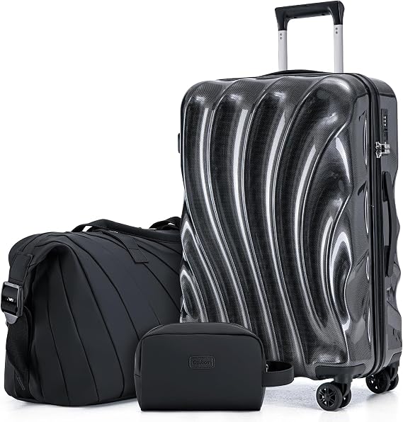Cosbarn Carry On Luggage 22x14x9 Airline Approved,ABS+PC Hardside Luggage with Spinner Wheels,20 Inch Carry-on Luggage with Phone Holder