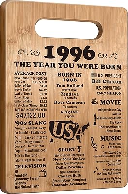 30th Birthday Gifts for Women Men, 1996 Birthday Gifts for Her Him, 30 Years Old Gifts, 30th Birthday Gift Ideas, 30th Birthday Decorations for Women Men, Back in 1996 Cutting Board Gifts