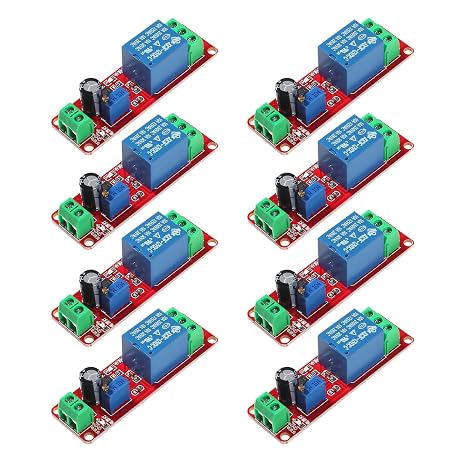 DIANN 8pcs NE555 DC 12V Delay Timer Relay Switch Module Adjustable Module 0 to 10 Second Converter Timer