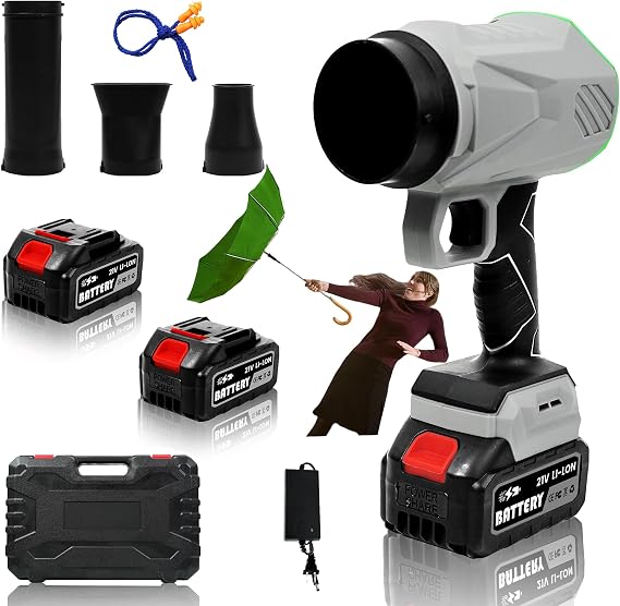 Leaf Blower Cordless, Lightweight Electric Handheld Leaf Blower with 3 Extension Tubes & 24.0Ah Batteries, Adjustable Speed, Electric Blower for Lawn Care, Leaves, Dust Cleaning