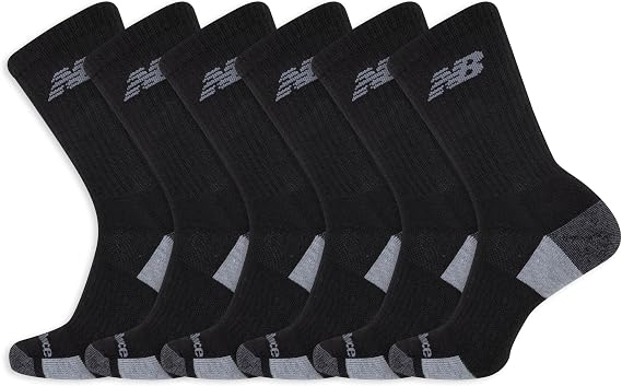 New Balance Unisex Adult Performance Recycled Crew Socks (6-Pack)