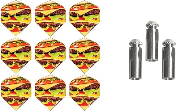 iFlight 3 Sets of Ruthless Standard Dart Flights Plus 1 Set of 3 Aluminum Dart Flight Protectors (Hamburger)