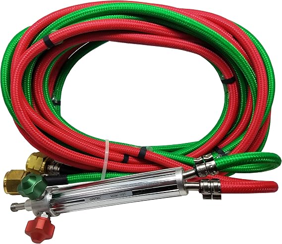 Small Torch Basic Kit with Easy Turn Knobs Oxy/Propane 12' FT Hose American Fittings with 5 Tips (#3-7)