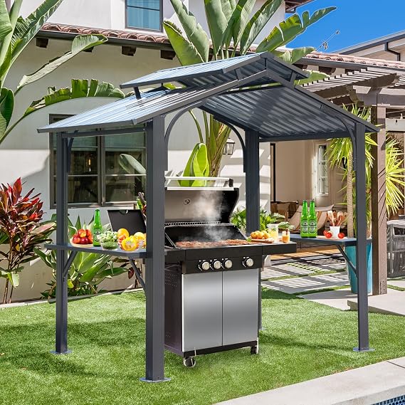 Outdoor Grill Gazebo Hardtop, 8X5FT BBQ Gazebo for Outdoor Grill