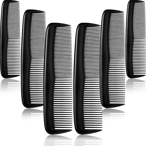 Leinuosen 12 Pieces Pocket Hair Combs, Fine Tooth Combs, Black