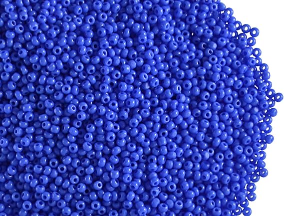 0.35oz (10 Grams) 13/0 Cut Charlotte 1-Cut Preciosa Seed Beads, Czech Glass, Opaque Medium Blue