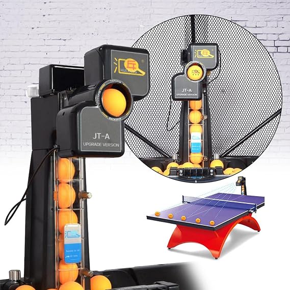 Table Tennis Robot with Net Ping Pong Ball Machine Automatic Ping Pong Machine with 40mm+ Table Tennis Balls for Training Table Tennis Robot Upgrade Ping Pong Robot