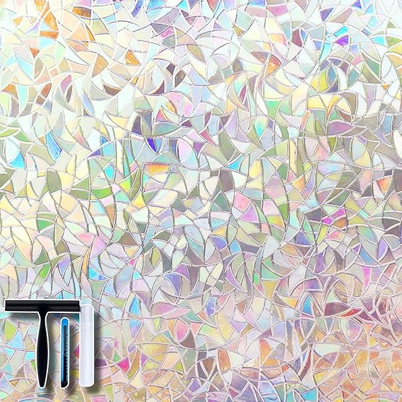 Volcanics Decorative window film, decorative foil, 3D, 90 x 200 cm, non-adhesive, static