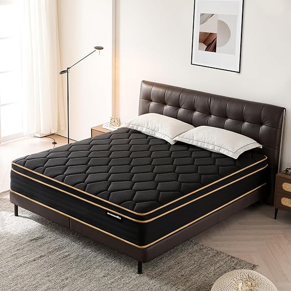 Twin Mattress 10 Inch Twin Size Mattresses in a Box Spring Hybrid Twin Bed Memory Foam Mattress Comfort Breathable Fabric Cooling Gel Pressure Relief, Medium Firm