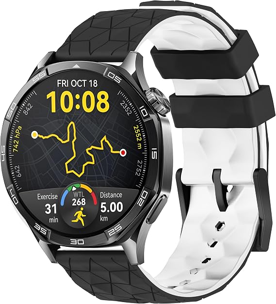Teknoft 22mm ile Uyumlu Saatler için Geometrik Model 46mm Silikon Kordon HUAWEI Watch (GT6 Pro/GT6/GT5 Pro/GT5/GT4/Watch 4 Pro/GT3/GT3 Pro/GT2/GT2 Pro)