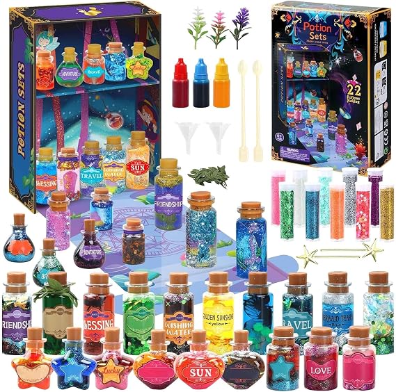 Ahuuen Potion Making Kit Creative Art Craft Bottles | Potions Making Craft Kit for Indoor Birthday Party Girls Boys Kids Families Educational Activity Fun Outdoor Play