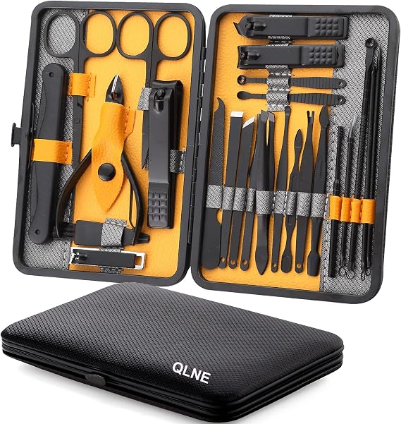 Nail Clippers Sets High Precisio Stainless Steel Nail Cutter Pedicure Kit Nail File Sharp Nail Scissors and Clipper Manicure Pedicure Kit Fingernails & Toenails with Portable cas