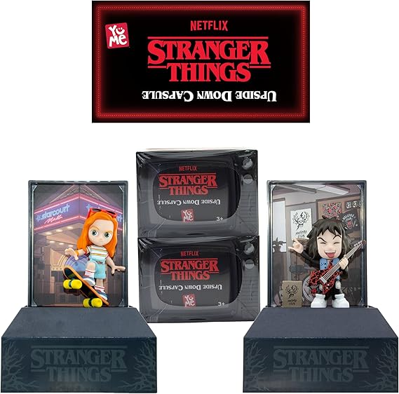 YuMe Stranger Things Blind Box Collectible 2 Pack | Upside Down Capsule Series 1 Mystery Figures & Accessories | Official Netflix Merchandise | Toy Gift for Kids, Adults & Fans | Get All 11 Characters