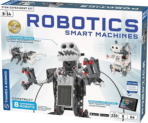 Thames & Kosmos | Robotics Smart Machines | Robotics for Kids 8 and up | STEM Kit builds 8 Robots | Full Color Manual to help with assembly | Requires tablet or smartphone | Parents' Choice Gold Award