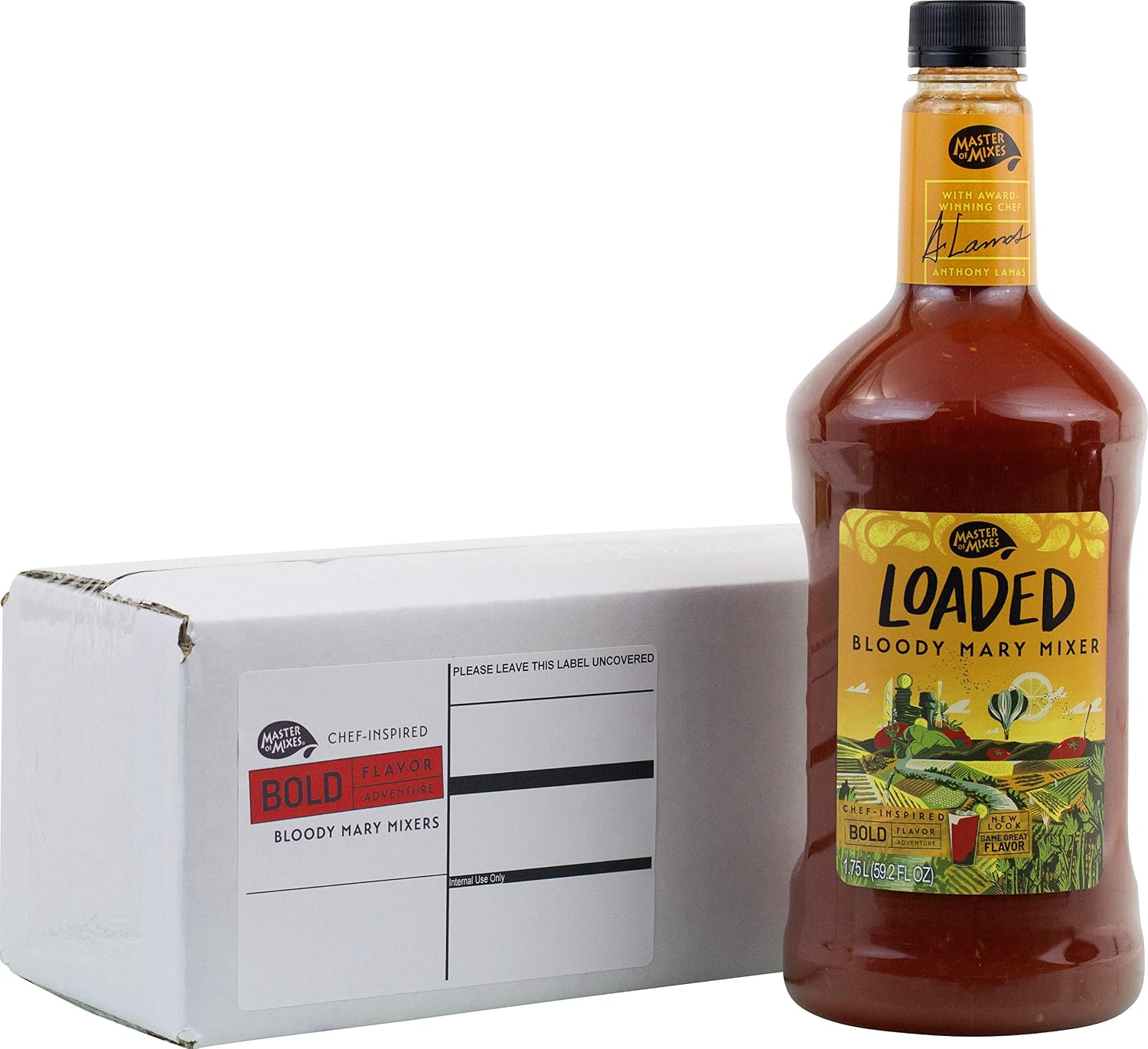 Master of Mixes Loaded Bloody Mary Drink Mix, Ready To Use, 1.75 Liter Bottle 59.2 Fl Oz, Individually Boxed