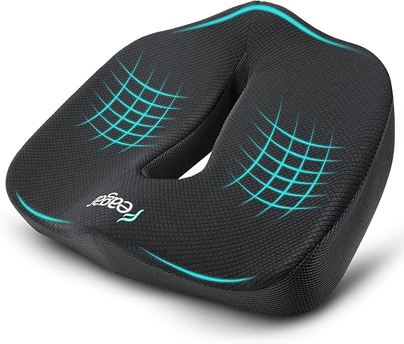 Feagar Seat Cushion -Extra Large Ergonomic Memory Foam Cushion
