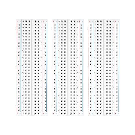 ELEGOO 3pcs Breadboard 830-Point Solderless Prototype PCB Board Kit