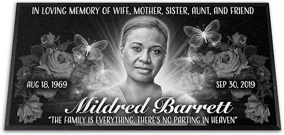 DIAMOND ENGRAVED Headstone 20x10x1, Flat Grave Marker, Personalized