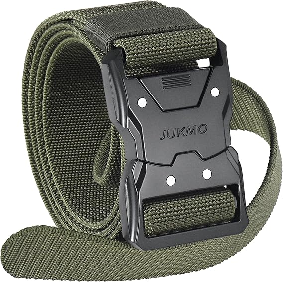 JUKMO Quick Release Tactical Belt, Military Work 1.5" Nylon Web Hiking Belt