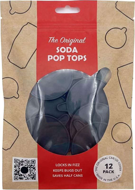 12 Pack Can Lid Covers, Assorted (Black)