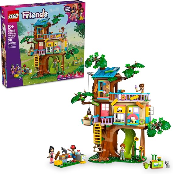 LEGO Friends Friendship Tree House Hangout - Building Toy Playset for Kids, Girls and Boys, Ages 8+ Pretend Play Gift Idea for Birthdays - with 4 Minidolls and 2 Animal Figures - 42652