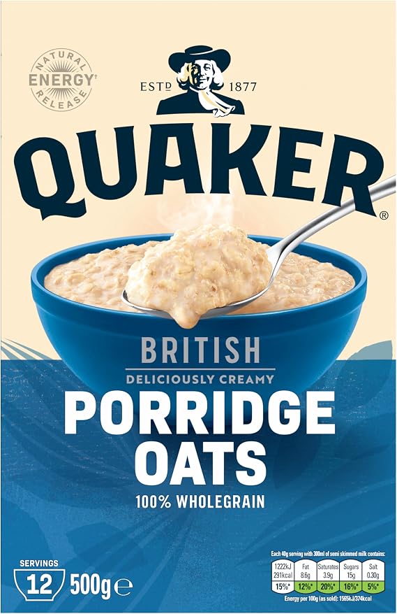 Quaker Rolled Porridge Oats, 500 g(packaging may vary)