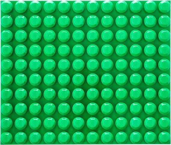 Strictly Briks Mega Toy Building Block Baseplate, Beginner Bricks Stackable Plate, Large Pegs for Toddlers, Compatible with All Major Brands, Kids Gift, Green, 12.5 x 15 inches