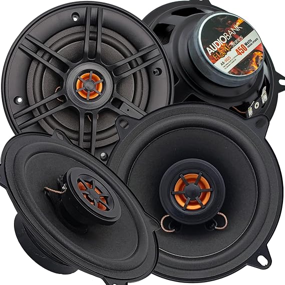 Audiobank AB502S 5.25 Inches 450 Watt Max Power 2-Way Car Audio Stereo Coaxial Speaker (1 Pair) - 2 Speakers