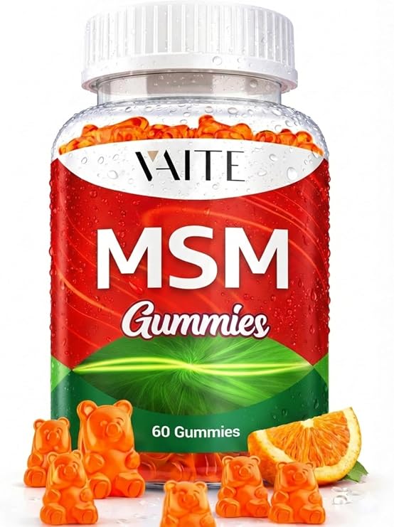 VAITE MSM Supplements for Men & Women 2000mg - Joint Support, Hair, Skin & Nails, Sulfur Supplement - Vegan, Non-GMO, Gluten-Free - Skip Hard-to-Swallow Capsules & Powder - Easy to Take 60 Gummies