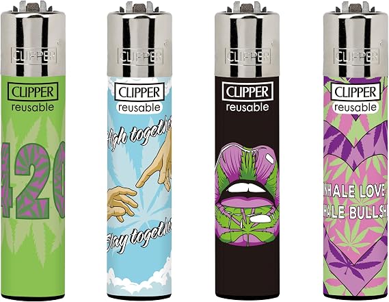 4 x CLIPPER LIGHTERS -no feul (WEED TOGETHER)