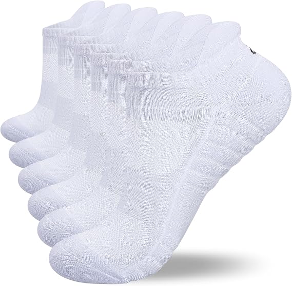 Lapulas Ankle Socks Thick Cushioned Trainer Mens Sports Cotton Running Women Low Cut Breathable Athletic Sock (6 Pairs)