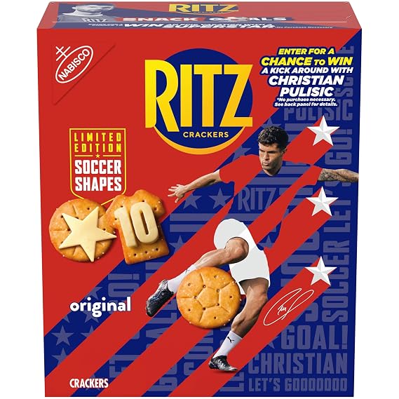 RITZ Soccer Shapes Original Crackers, Snacks for Kids and Adults, Party Snacks, Limited Edition, 12.3 oz
