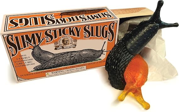 House of Marbles Slimy Sticky Slugs - 2 Realistic 6-Inch Squishy Stretchy Prank Toys, Gross Sensory Fidget Toys & Funny Gag Gifts for Kids