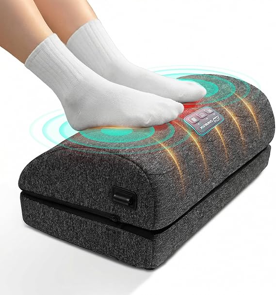 Snailax Footrest Massager with Adjustable Vibrating Heat, Ergonomic Footrest for Desk & Office, Foot Massager for Relaxation, Product for Office Workers, Gift for Women Men