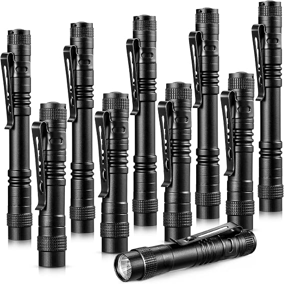 Honoson 10 Pcs Mini Pocket Flashlight LED Aluminum,3.5 Inches, 5.2 Inches