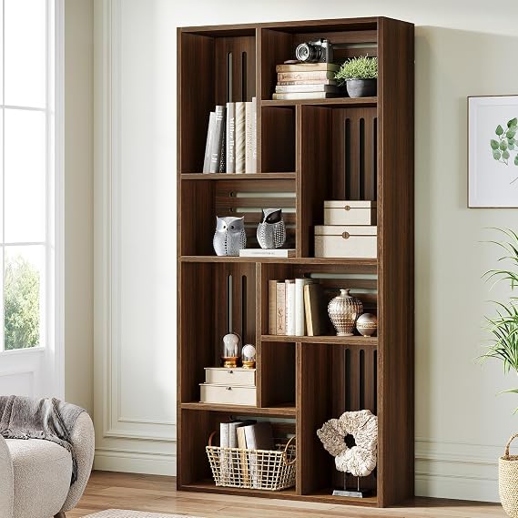 Tribesigns 70.9" Tall Bookcase, 6-Tier Bookshelf with Back Panel, Freestanding Library Book Shelves Storage Display Shelving Unit for Home Office, Vertical or Horizontal