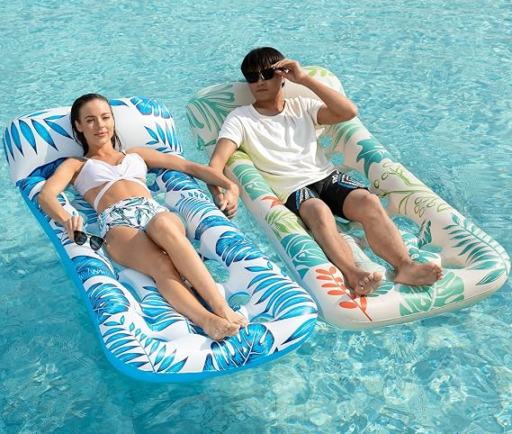 Jasonwell Inflatable Pool Float Lounge - Floaties Rafts for Adults Floating Lounger Sun Tanning Floats Cool Water Floaty Swimming Lake Beach Party Toys