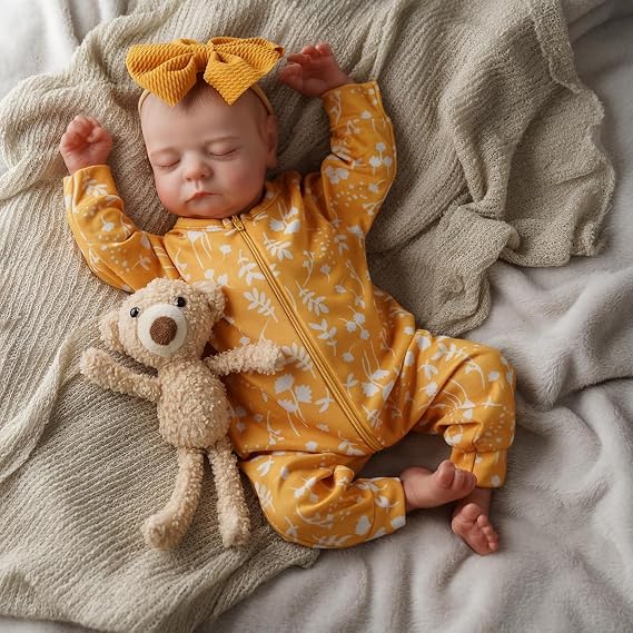 ADFO 20 Inch Reborn Baby Dolls Girl, Full Vinyl Realistic Newborn