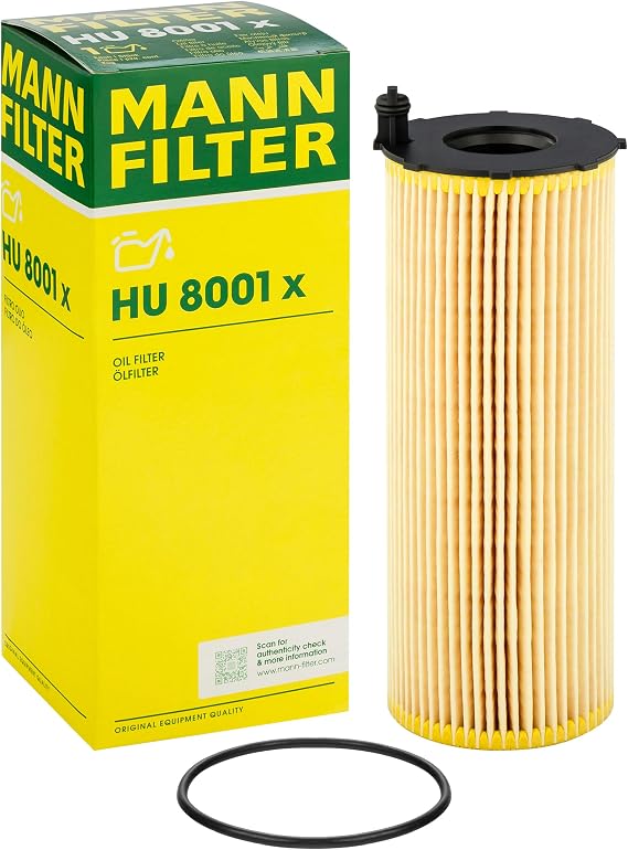Mann Filter HU 8001 x Cartridge Oil Filter Replacement Compatible With Audi Q7 (2009-2012), Volkswagen Touraeg (2009-2012)
