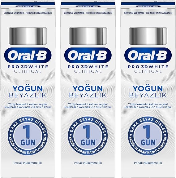 Oral-B Pro 3D White Clinical Dense Whiteness Shiny Perfection Toothpaste 75ml 3 pack