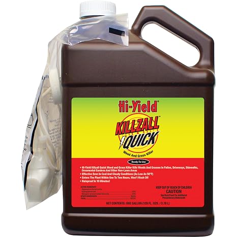 Hi-Yield (32169) Killzall Quick RTU, 1 gal | Glufosinate-ammonium RTU - Fast-acting non-selective weed & grass control, 1 gal size - Homeowners