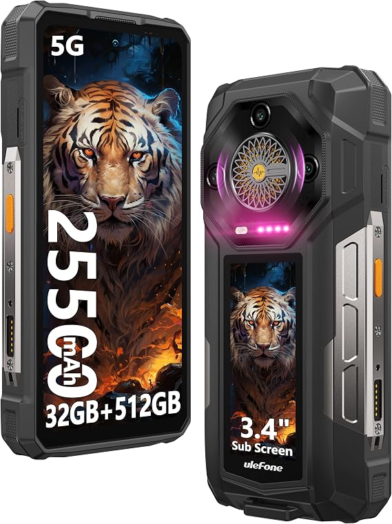 Armor 33 Pro 5G Rugged Smartphone,6.95"+3.4''DualScreen,25500mAh,32GB+512GB