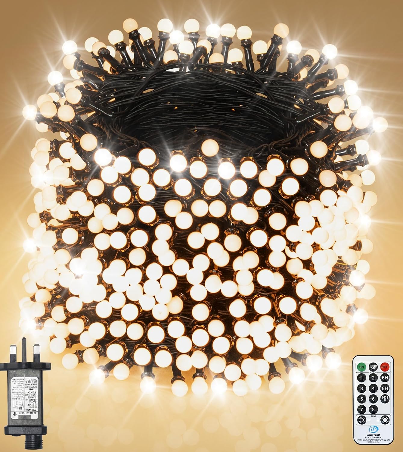 Fairy Lights Plug in Waterproof, 50M 500LED Long Christmas Tree Lights, Christmas Lights Outdoor with Remote4 Brightness8 ModesTimer, Fairy Lights Mains Powered for BedroomPartyXmas Decorations [Energy Class G]