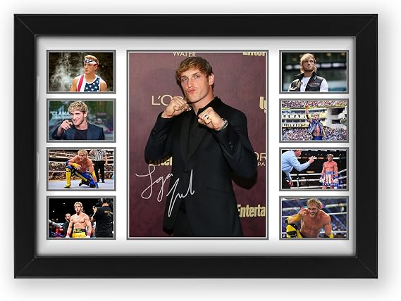 AllStarMedia Logan Paul Signed Poster Print- Limited Edition Autograph Fan Gift – Collectible Memorabilia Merchandise (Framed A3 (30x40cm))