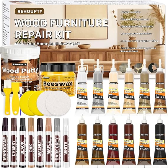 Wood Furniture Repair Kit, Multi-Purpose Tool for Wood Scratch Cracks Hole